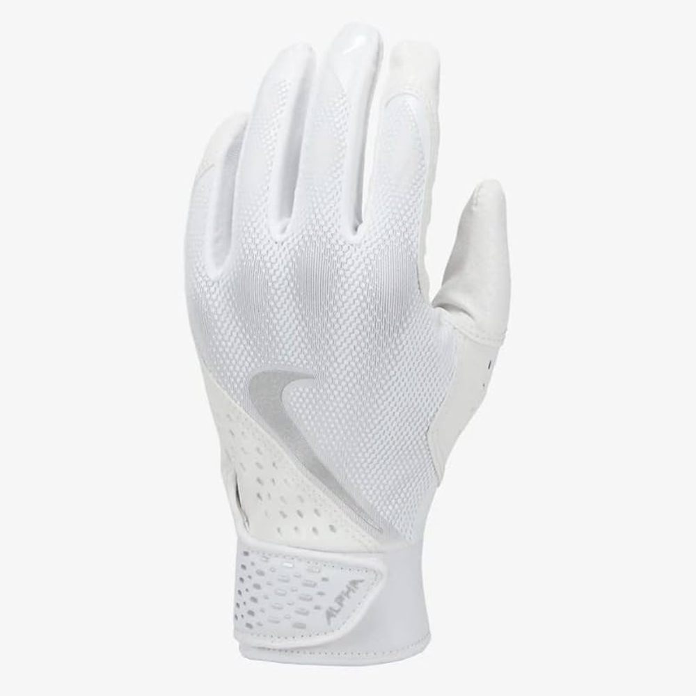 Nike White Athletic Batting Gloves